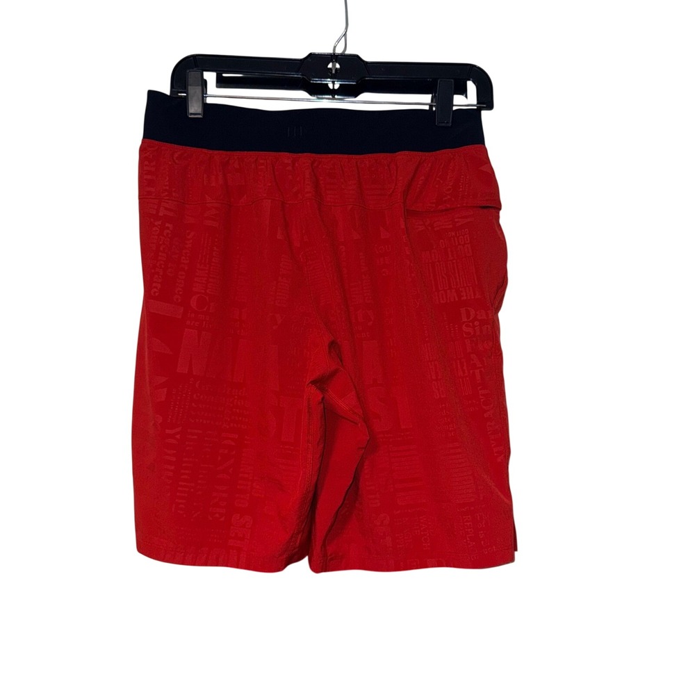 Lululemon Motivational Print Athletic Shorts‎ Mens M Red